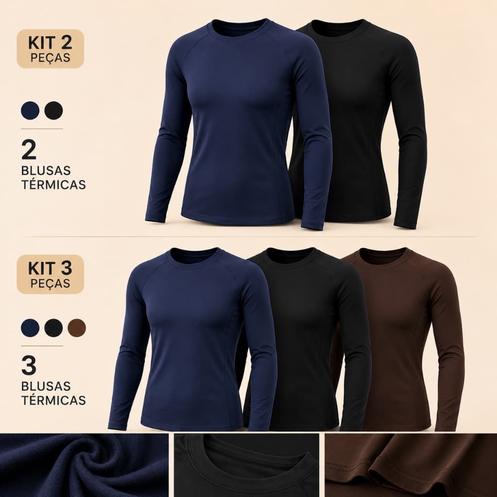 KIT Termica Segunda Pele Forrada Inverno Confortavel