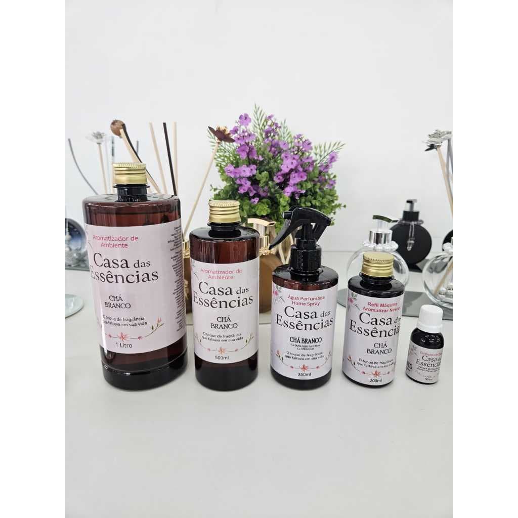 Chá Branco Aromatizador 1l 500ml Home Spray 350ml Essencia em Óleo 30ml Refil Nevoa 200ml Fragrancia