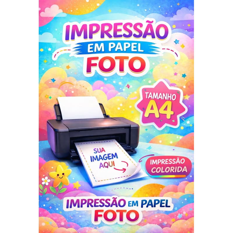 impressão em papel foto 180g colorido folha A4, papel fotográfico impresso colorido/ folha foto