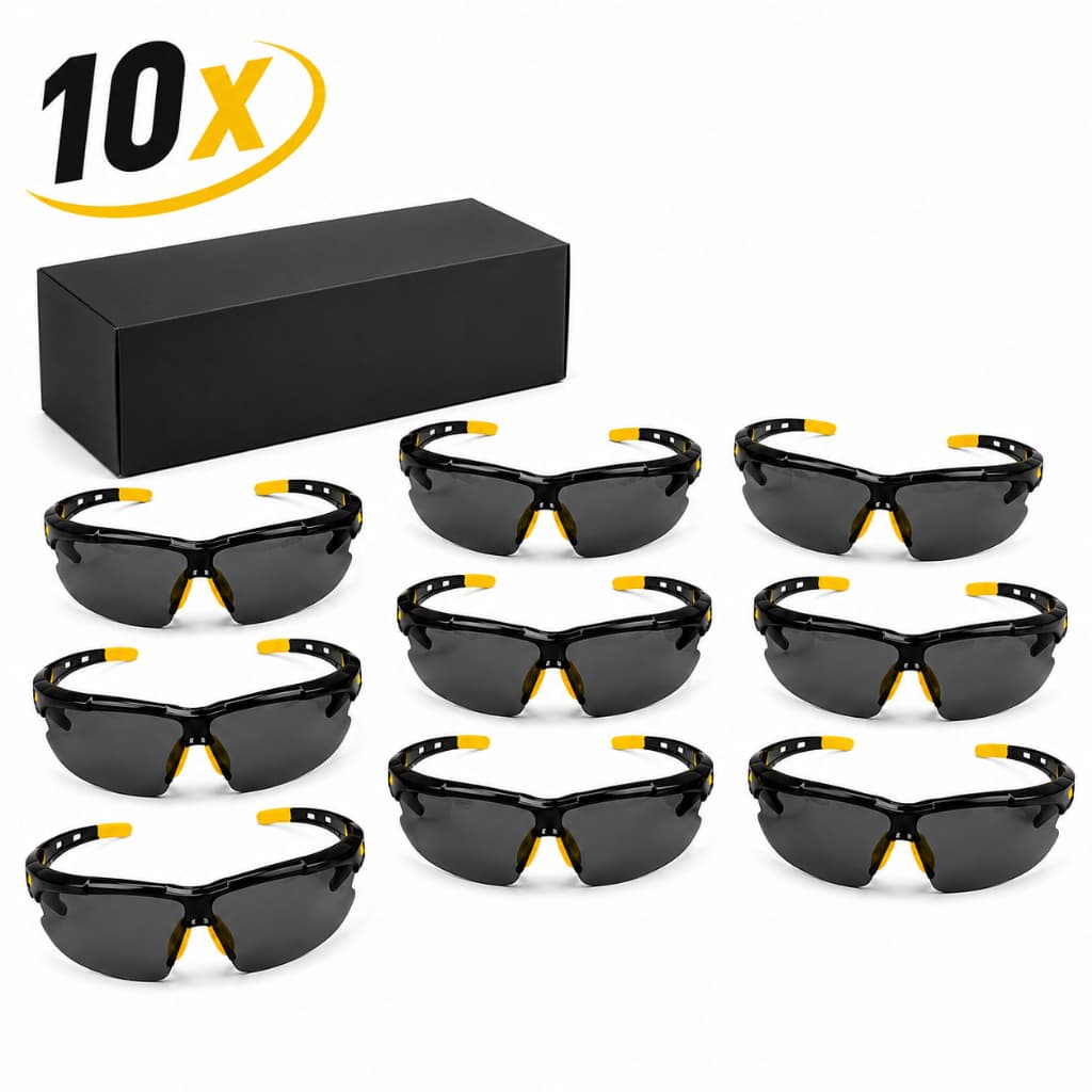 Kit 10 Óculos Segurança Fumê EPI Anti Risco Proteção UV Trabalho Obra Oficina Esporte Lazer CA