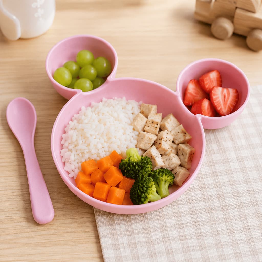 Kit Alimentação Infantil Bebê Tigela e Colher para Introdução Alimentar