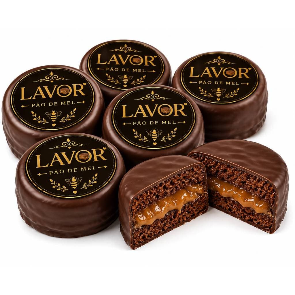 PÃO DE MEL ARTESENAL RECHEIO DE DOCE DE LEITE  FEITO COM PRODUTOD DE QUALIDADE PREMIUM CAIXA COM 10 UNID DE 80G R 75,60