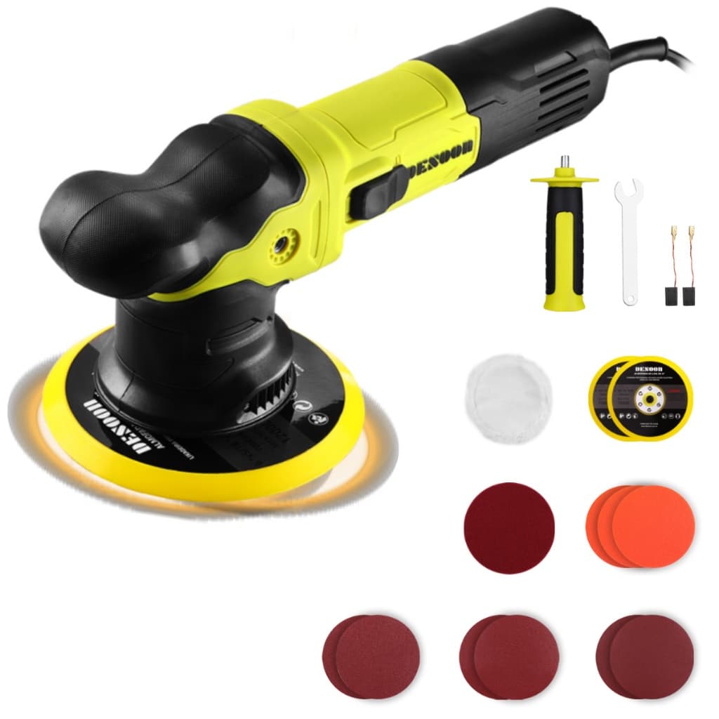 Politriz Roto Orbital Desoon 1600W Profissional Automotiva Orbita 9mm Disco 150mm Lixadeira Kit Polimento 110V/220V