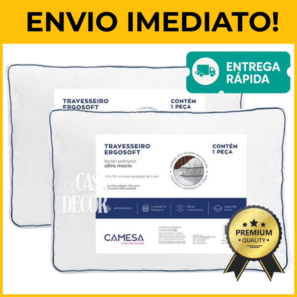 Travesseiro Padrão Hotel Camesa Unidades Conforto Garantido