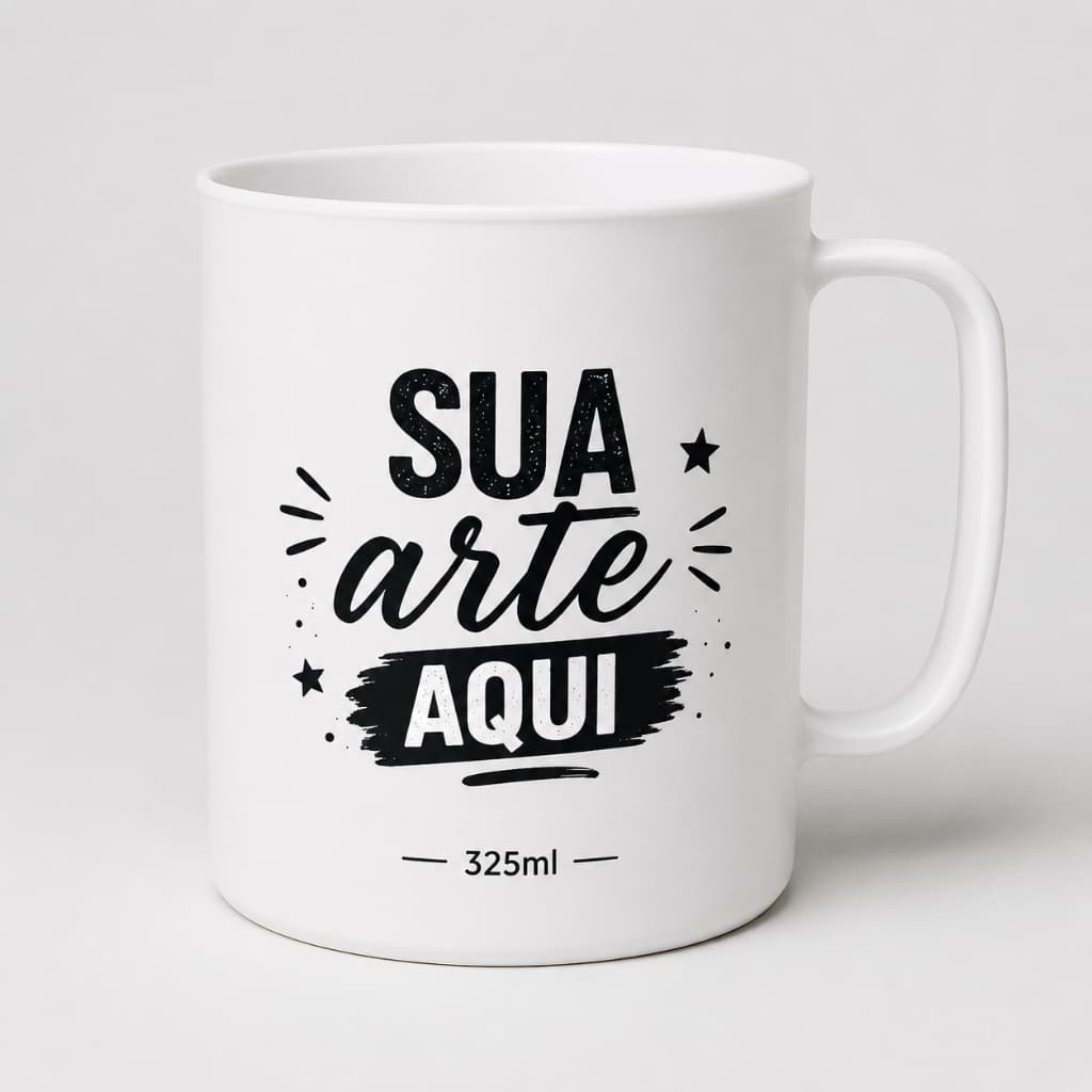 Caneca de Porcelana Personalizada 325ml Sua Arte Aqui