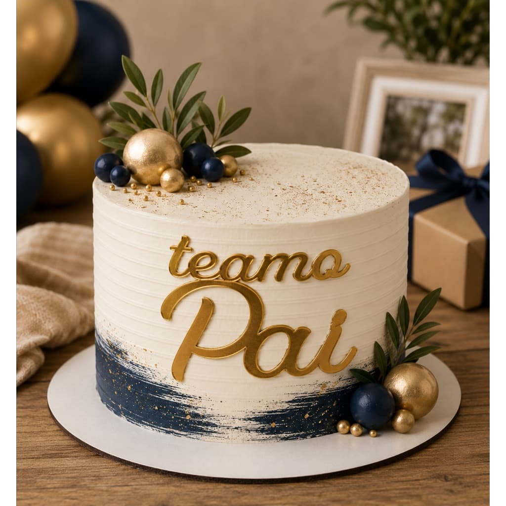 kit aplique te amo Pai personalizado dourado topo de bolo feliz dia dos Pais  topo de bolo te amo Pai LEIA A DESCRIÇÃO