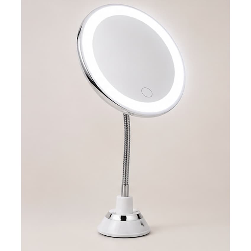 Espelho de Mesa LED Para Maquiagem Recarregável USB Redondo Rotação 360°