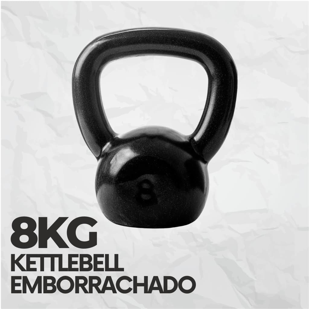 Kettlebell Emborrachado 8Kg Peso de Academia Musculação (1 - Unidade)