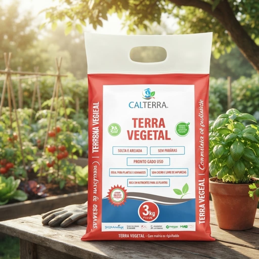 Terra Vegetal 3kg Substrato Orgânico Para Plantas Jardim Horta Vasos Calterra