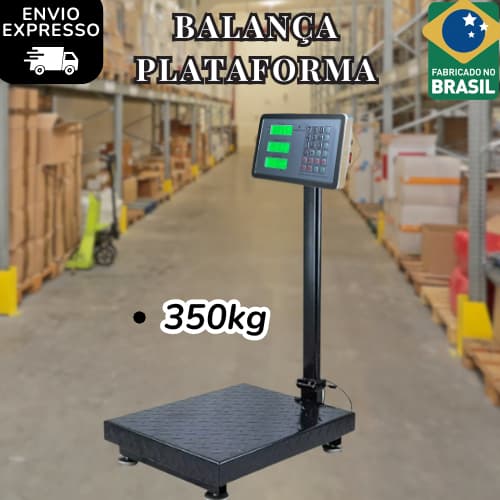 Balança Plataforma 350kg Com Mastro Haste Bivolt Digital