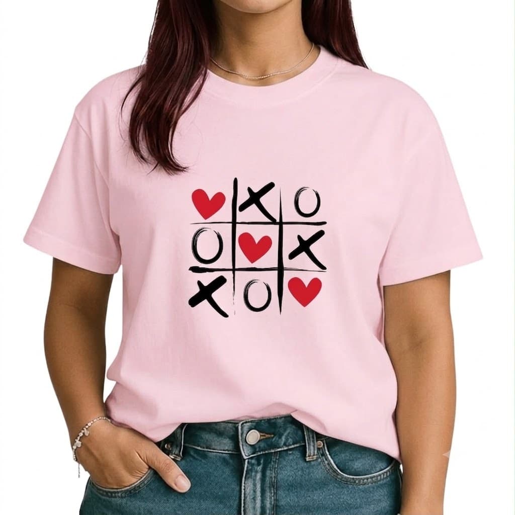Camiseta Feminina Estampada Jogo Do Amor Estilo Blogueira Casual