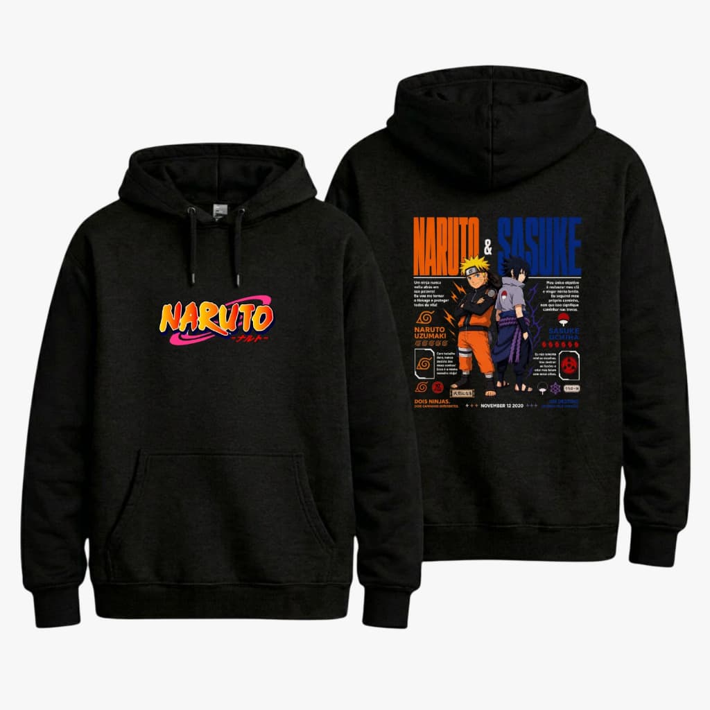 Blusa Masculina Moletom Adulto juvenil Infantil Anime Naruto Uchiha Sasuke Vilas Renegadas Akatsuki