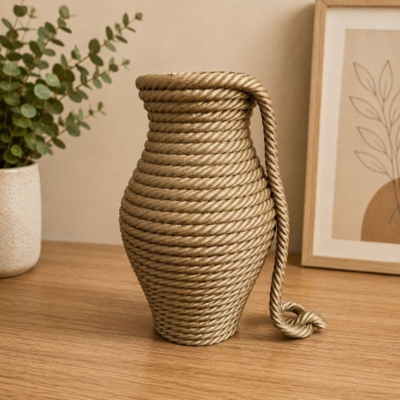 Vaso Decorativo em Formato de Corda – Estilo Boho Moderno