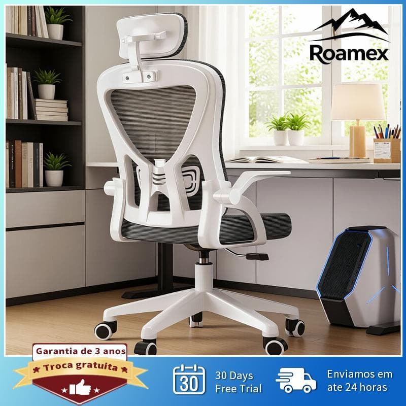 【Roamex】Cadeira Executiva Premium | Altura Ajustável | Base Estável | Conforto Máximo para Trabalho e Estudo