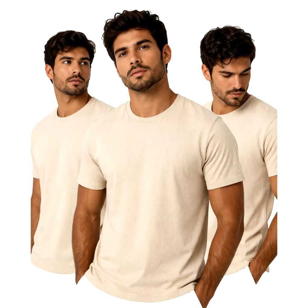 Kit 3 Camisetas Masculinas Básicas 100% Algodão Diversas cores