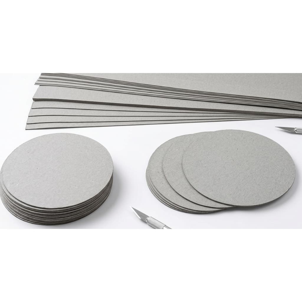 20 recortes 8x7cm em Papelão Cinza P/Caixa BOX Redonda