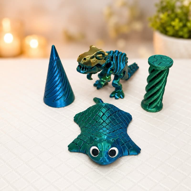 Kit Sensorial Fidget em PLA Premium Furta-Cor |Acabamento 3D Texturizado|Brinquedo Antiestresse para Foco e Re
