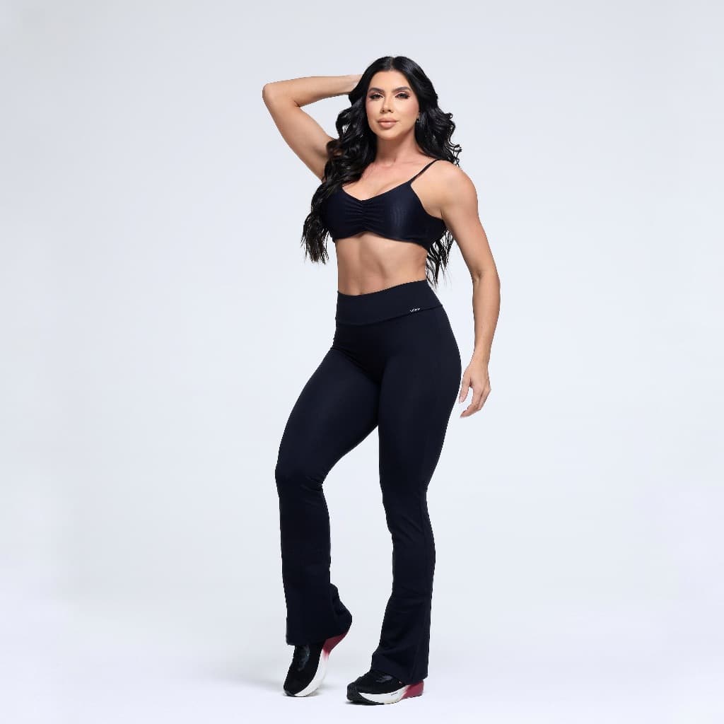Calça Legging Flare Selene Feminino Academia Empina Bumbum Fitness