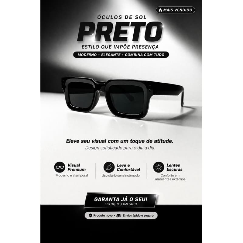 óculos de sol quadrado moderno estiloso unissex envio imediato