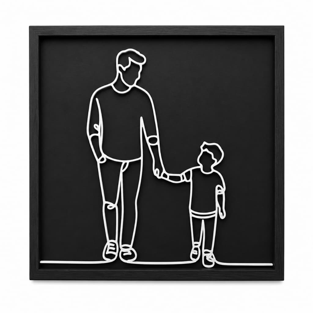 Dia dos Pais Quadro Decorativo Pai e Filho MDF