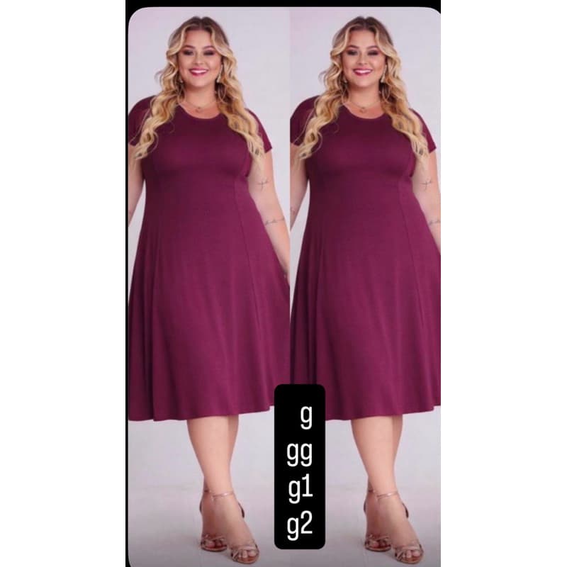 vestido plus size nesgado rodado g gg g1 g2 g3 44/46/58/50/52