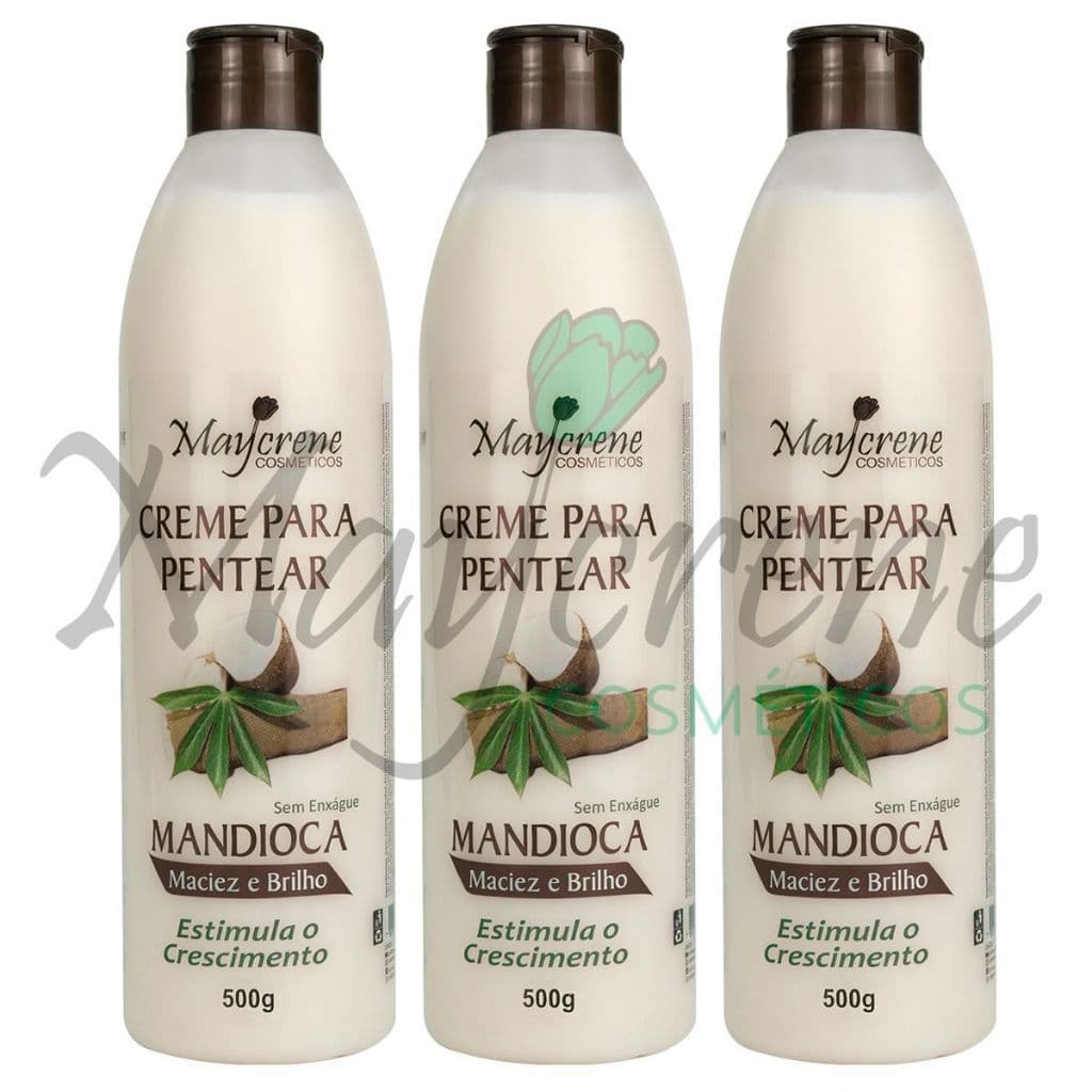 Creme para pentear Mandioca Maycrene 500g -  Maciez, Brilho e Crescimento