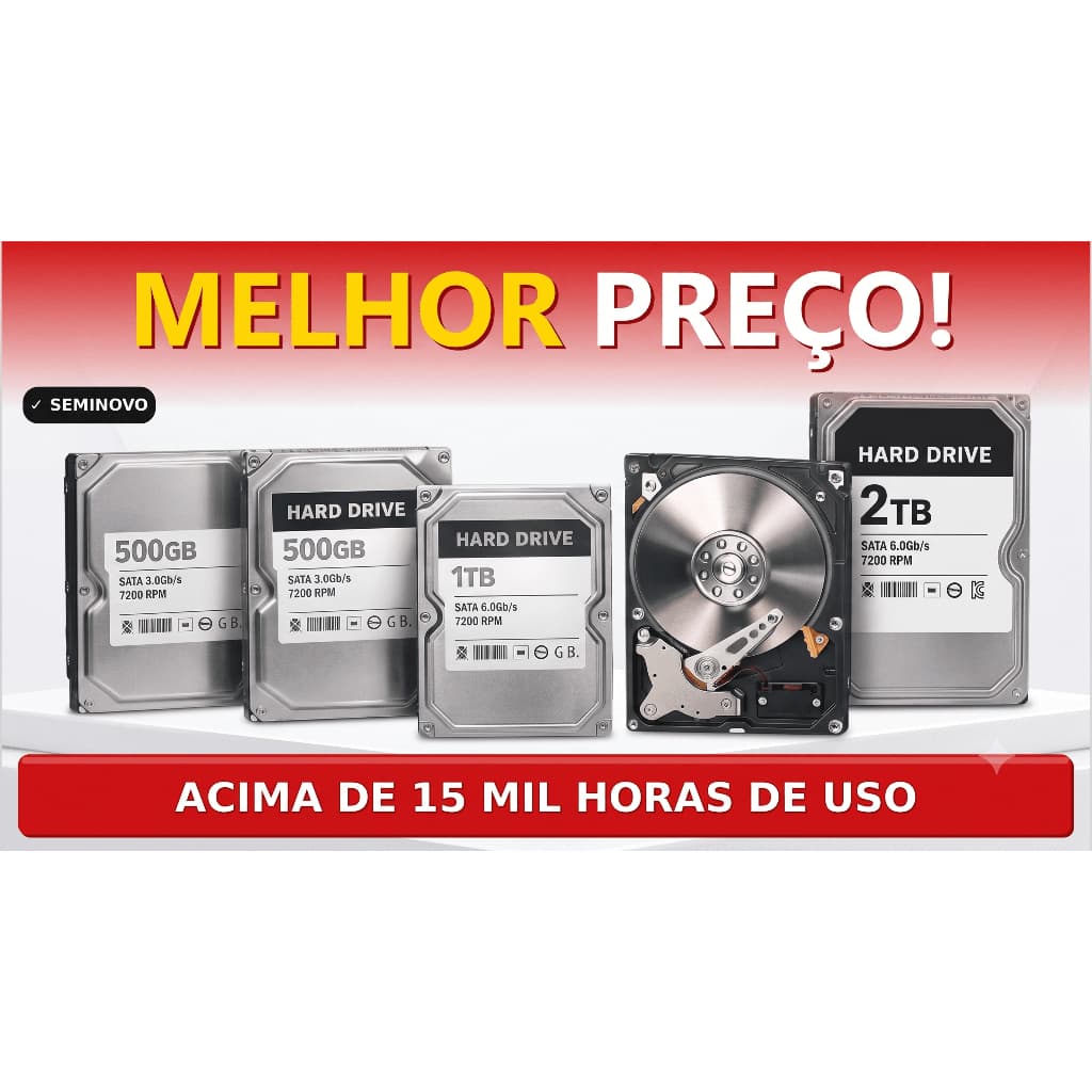 HD SATA HD ACIMA de 15 Mil Horas 1TB 500GB 250GB 3.5" HDD Disco Rígido SATA/150 | SATA/600