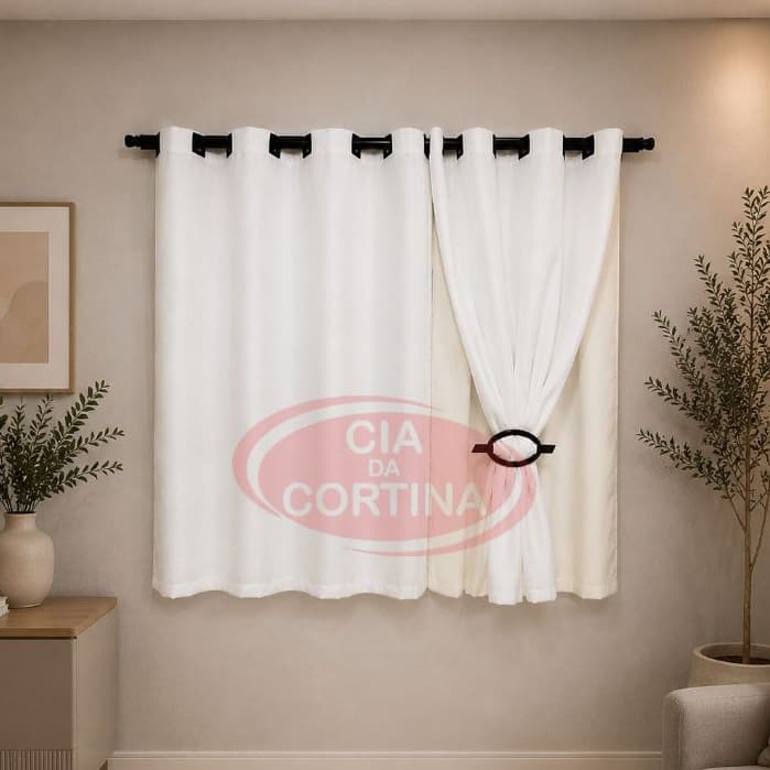 Cortina Gaze de Linho 2,80 x 1,80 com forro Microfibra