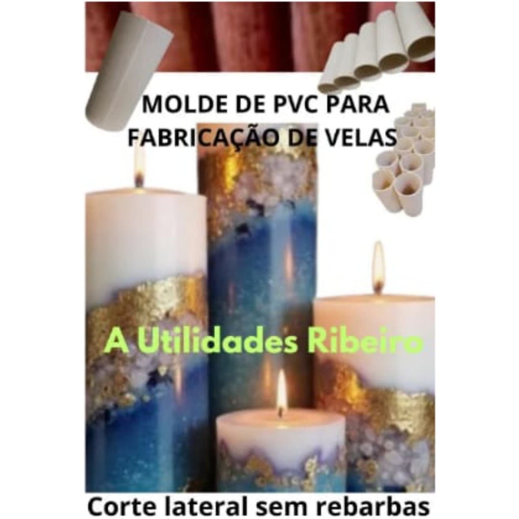 4 TUBOS PVC 75mm (2 com 20cm e 2 com 15cm ( abertura lateral para fabricação de velas)