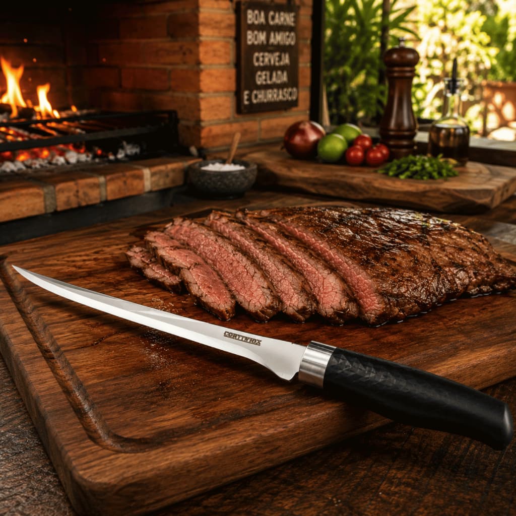 Faca Fatiadora 31cm Aço Inox Para Carnes Churrasco Peixe Cortinox