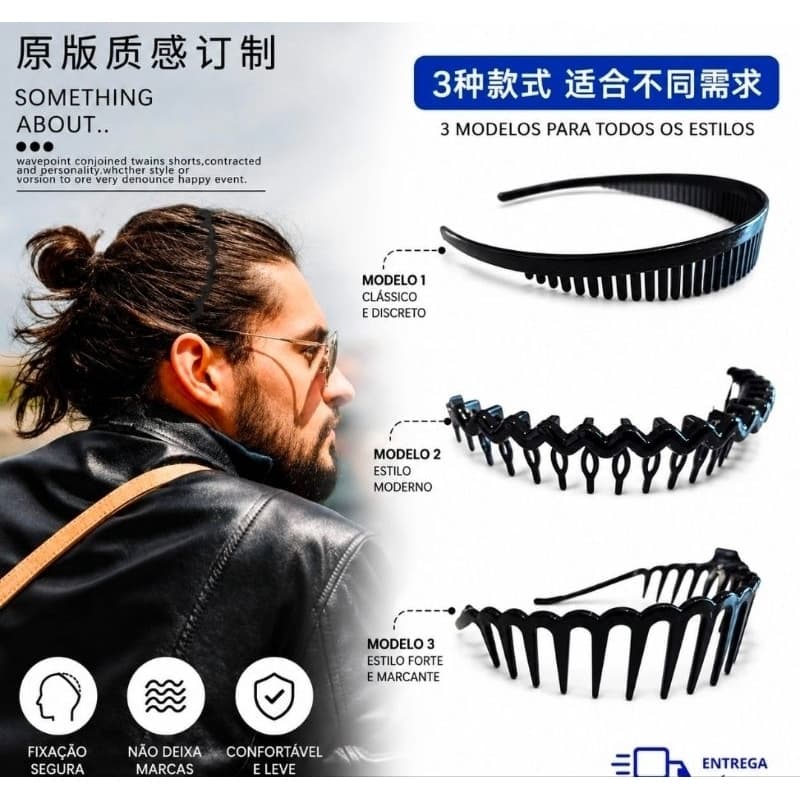 Tiara Dente Preta - Tiara de Cabelo Acrilica Elegantes Moda Variados