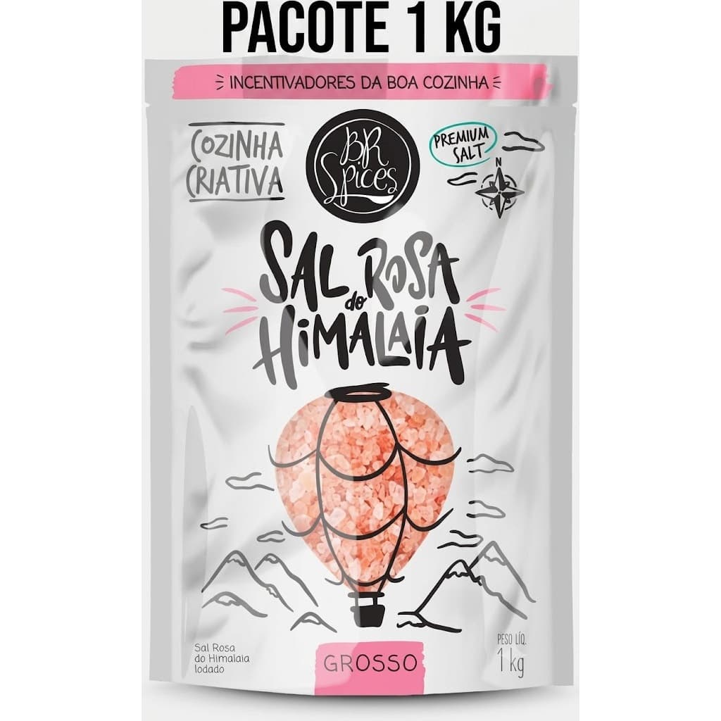 Sal Rosa do Himalaia Grosso 1Kg BR Spices - Gourmet Churrasco