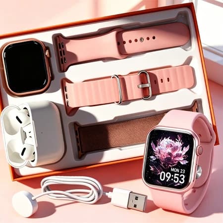Set 4 in 1 Smartwatch i13 Bluetooth Earbuds Sport Digital Business Gift Kit