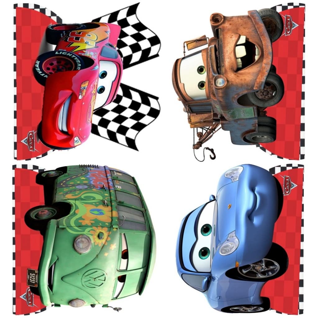 Carros kit 4 peças de 20cm display de festa em mdf