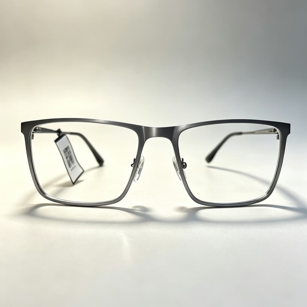 Armação de Óculos de Grau Masculino Retangular Metal Leve Azul Escuro Design Moderno Unissex