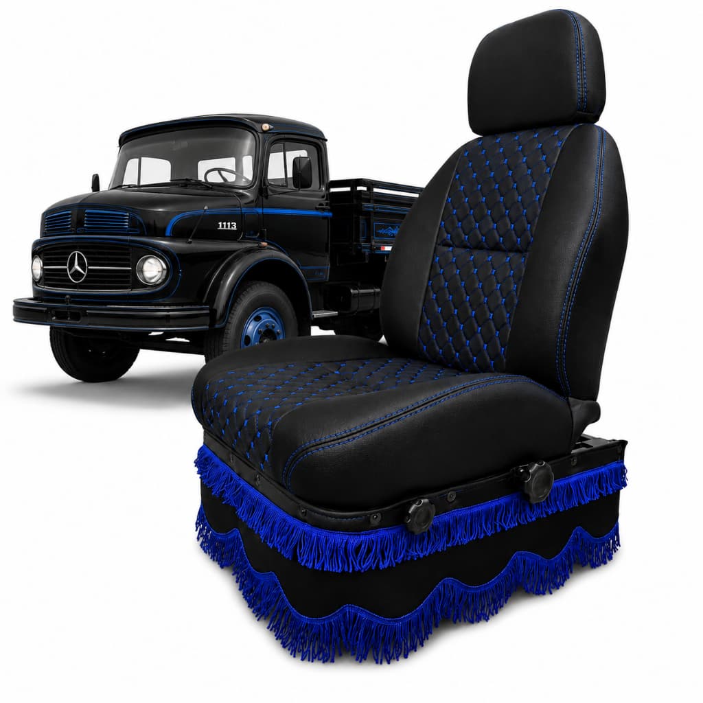 BANCO LADO MOTORISTA MB 1113-1513-1313 ETC... TECIDO VELUDO/DIAMANTE COM TRILHO DE FIXAÇÃO