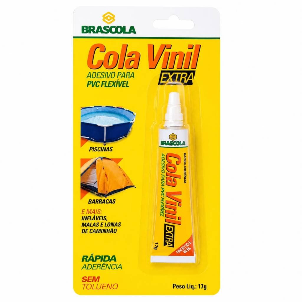 Cola Vinil Extra Brascola Adesivo para PVC Flexível rápida aderência
