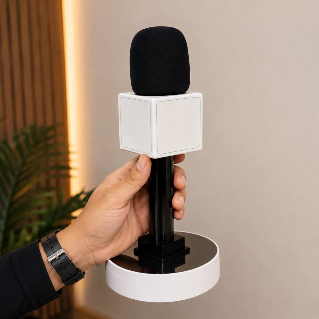 Suporte Para Microfone de Lapela Lark M2 Base de Mesa Porta Receptor Ideal Para Podcast e Gravação