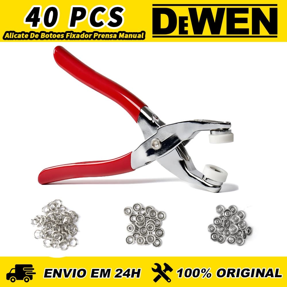 Alicate Aplicador Com 100 Botões De Metal De Pressão Costura e Artesanato Kit Completo para Roupas