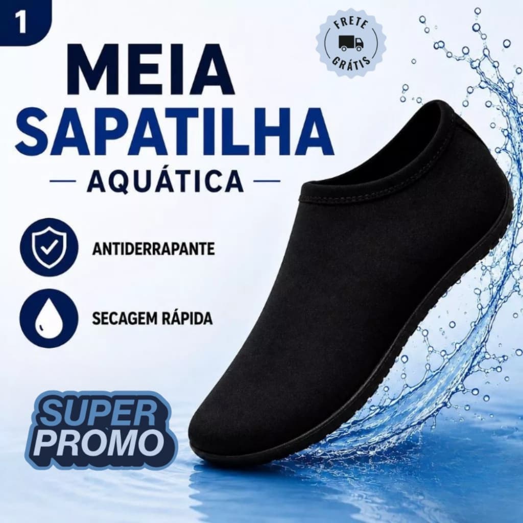 Sapatilha Aquática Meia Pesca Praia Cachoeira Aventura Leve Confortável Antiderrapante