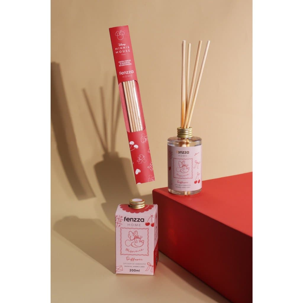 Difusor de Ambiente Minnie Home Fenzza Aromatizador de Ambientes com Varetas Disney