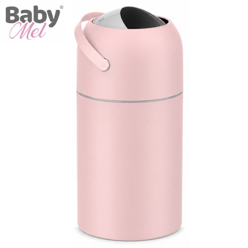 Lixeira Anti Odor 10l Lixo Mágico P/ Fraldas Baby Mel Rosa Antiviral Antibacteriana