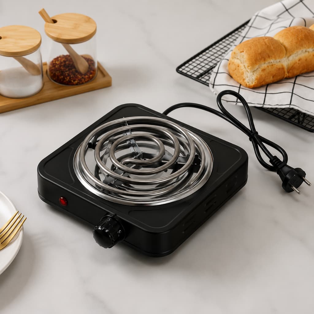 Fogareiro Elétrico Fogão 1 Boca  110V 1000W Cooktop Acampamento
