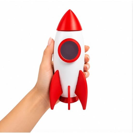 Foguete Decorativo 12cm em Termoplástico – Miniatura Colorida – Envio Rápido