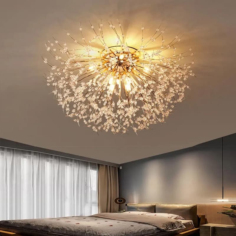 Luminária de Teto LED 6 Cabeças 3 Cores, Plafon Moderno com Luz Ajustável para Sala Quarto Casa