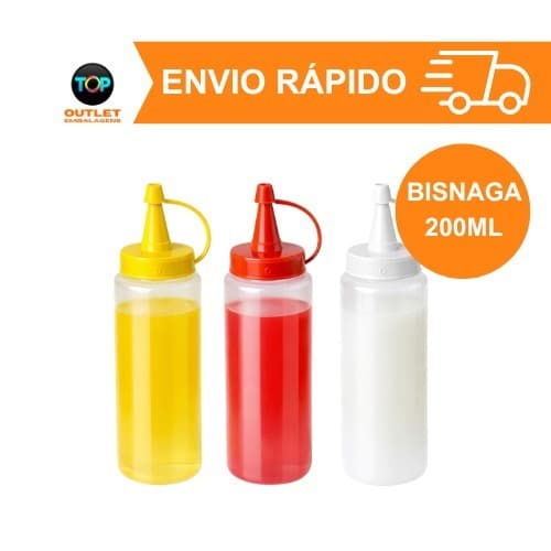 Kit 12 Bisnagas para Molho 200ml Ketchup Mostarda Lanchonete