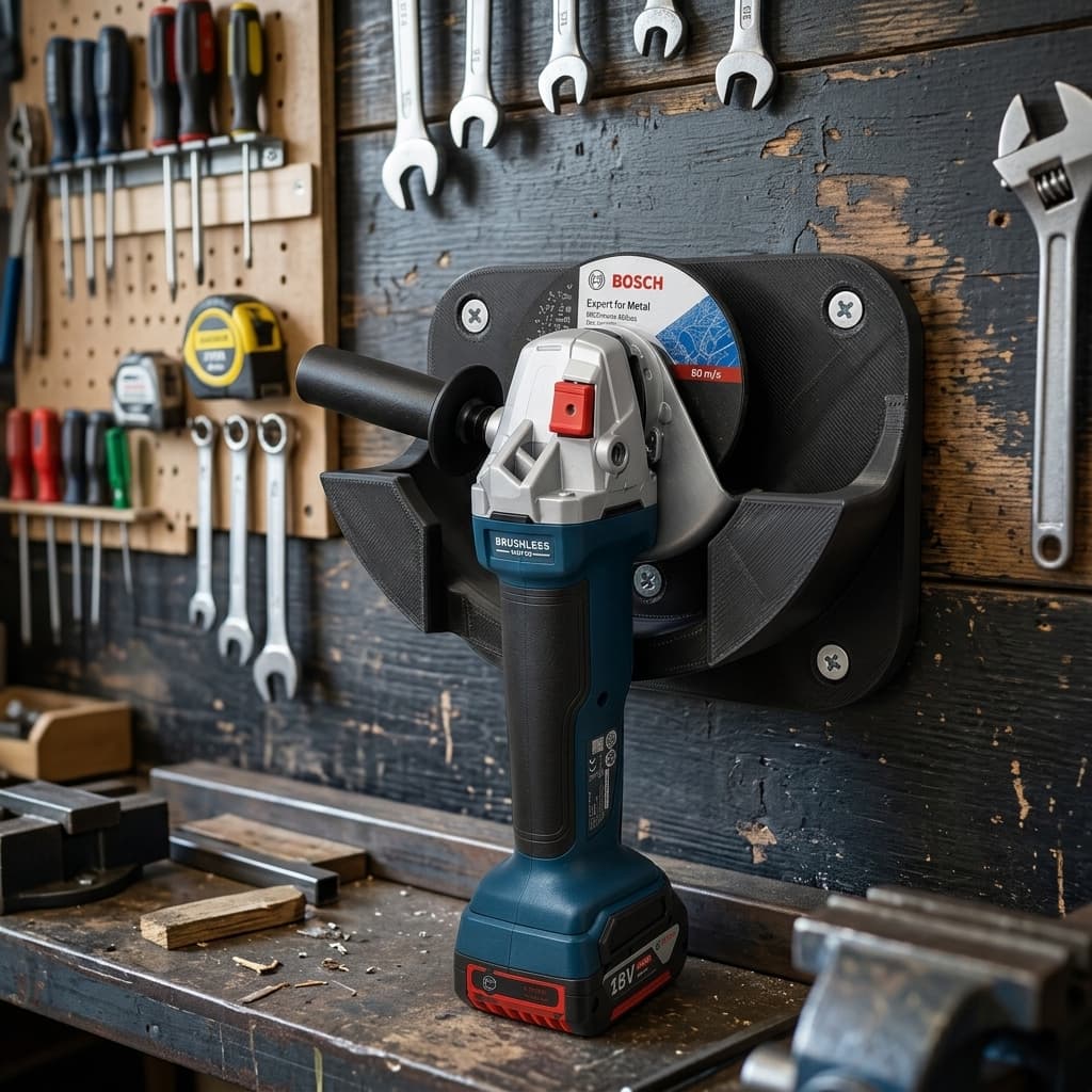 Suporte de Parede para Esmerilhadeira Universal Organizador Suporte para esmerilhadeira - Montagem na Parede