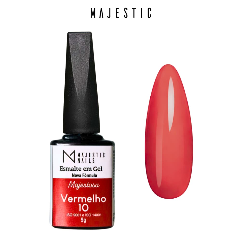 Esmalte em gel VERMELHO (7 cores) 9g Alongamento Majestic Nails