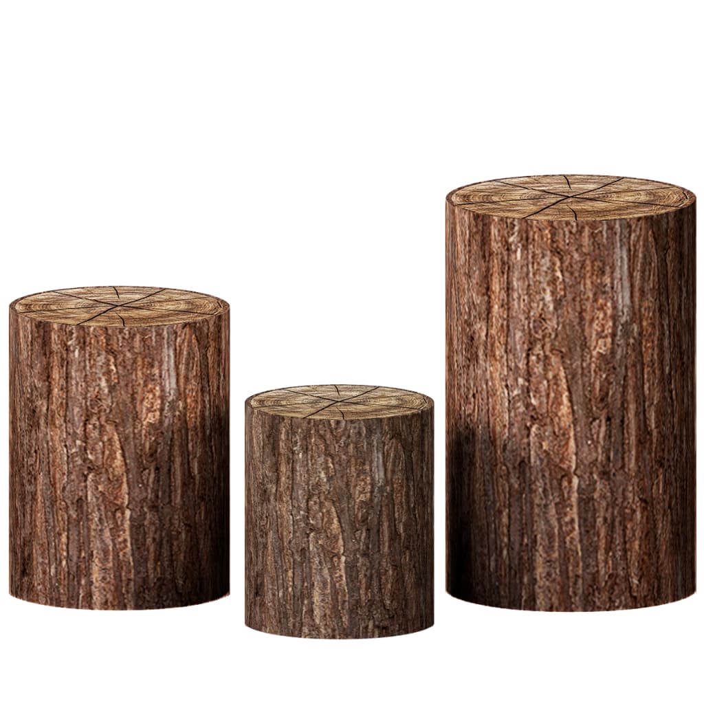 TRIO CAPAS CILINDRO DE FESTA TRONCO DE MADEIRA
