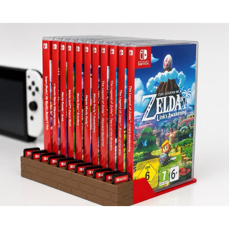 Organizador para Jogos Nintendo Switch + Cartuchos | Porta Jogos Capacidade para 12 Capas e 12 Cartuchos Suporte Gamer